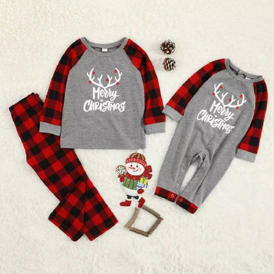 CLEARANCE: Red/Gray Buffalo Plaid Christmas Pajama- Kid's