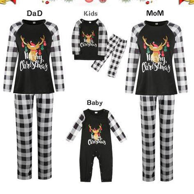 CLEARANCE: White/Black Buffalo Plaid Christmas Pajama's - Baby